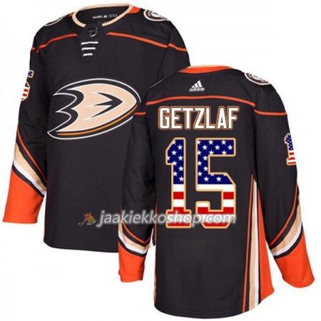 Miehille NHL Anaheim Ducks Pelipaita Ryan Getzlaf 15 Adidas 2017-2018 Musta USA Flag Fashion Authentic